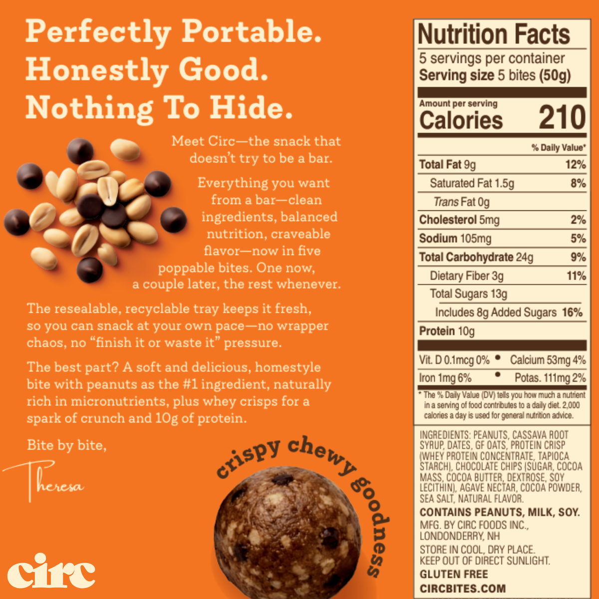 Peanut Chocolate Chip Protein Bites (10G)