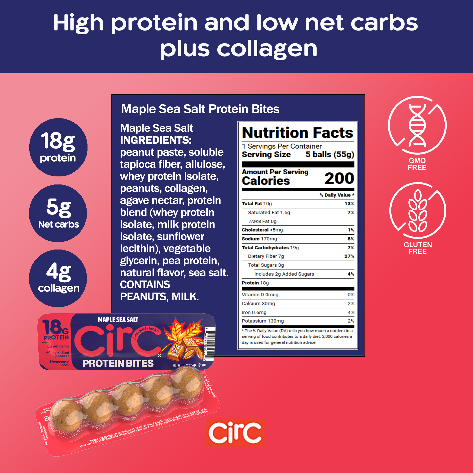 Maple Sea Salt Protein Bites (18G)